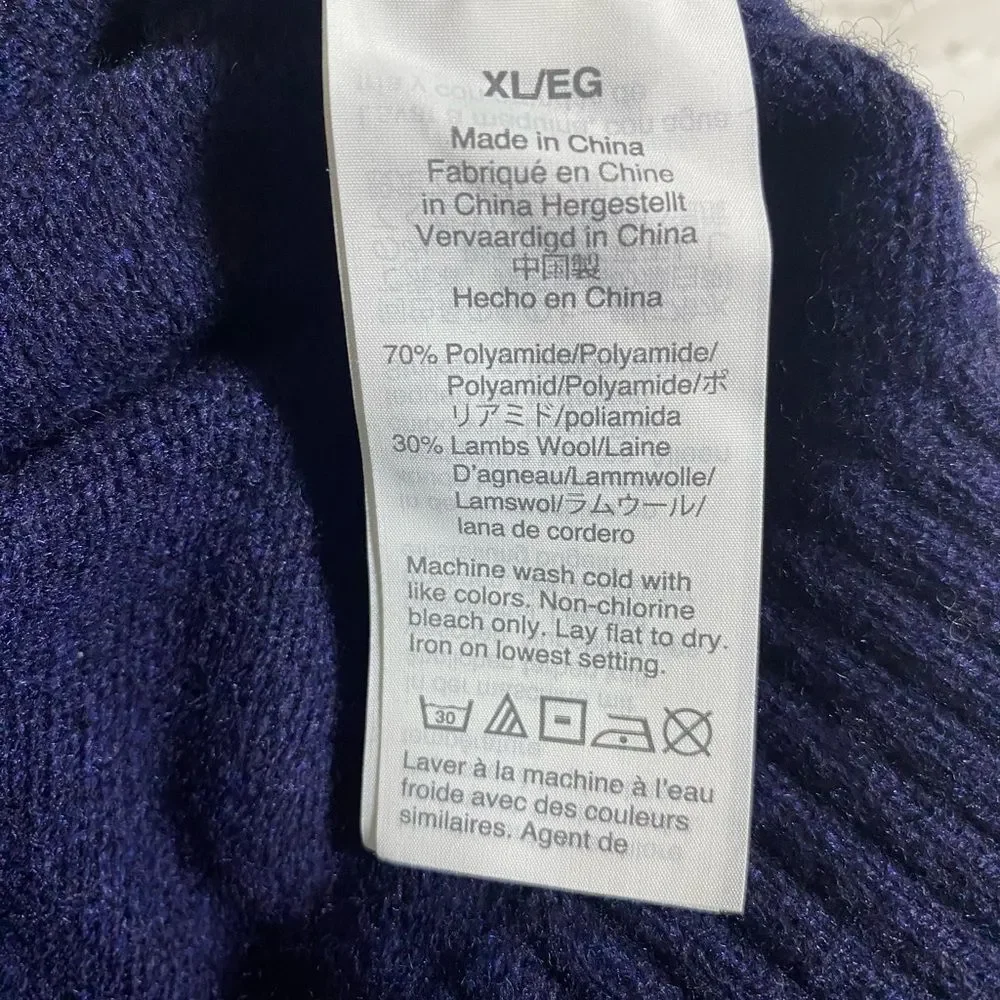 J. Crew Lambs wool Blend Sweater Men's  Size XL Blue Crewneck Minimalist